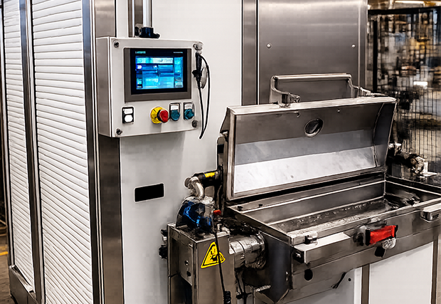 Teilereinigungsmaschine zur Reinigung von Kurbelwellen