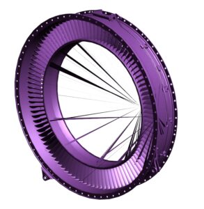 3D-Rendering eines Luftfahrt-Gleichrichters nach der Eindringprüfung