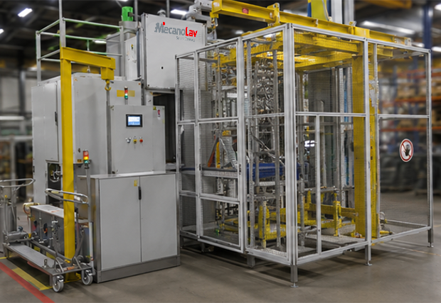 MB20S-Maschine mit 4 Bädern und maßgefertigtem Beschickungssystem